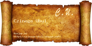 Czinege Ubul névjegykártya